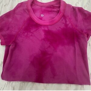 Lululemon Pink Short Sleeve Top Tie Dye
